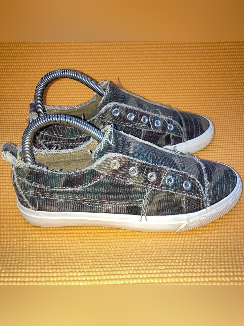 Corkys  Women’s Camouflage Slip-On Canvas Sneakers - Green 7